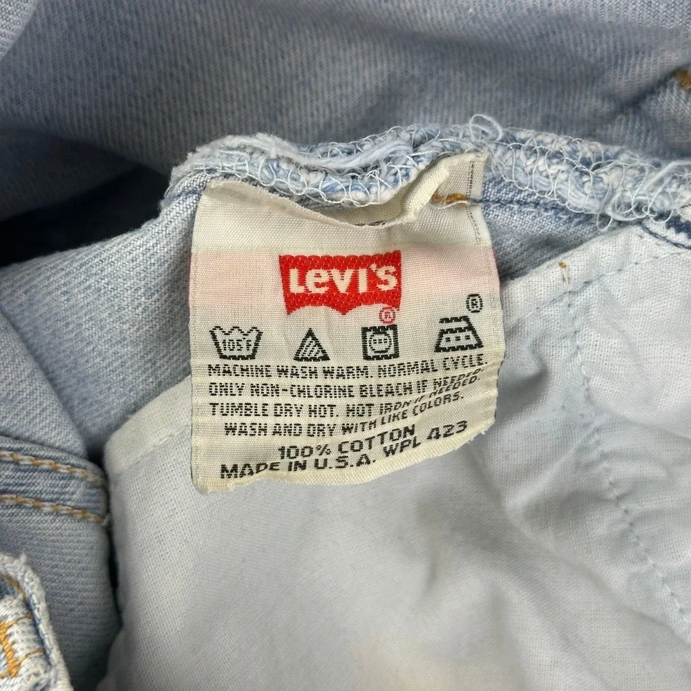 Levi's Jeans Mens 501 Straight W31 L32 Light‎ Wash Denim VTG Button Fly Cotton